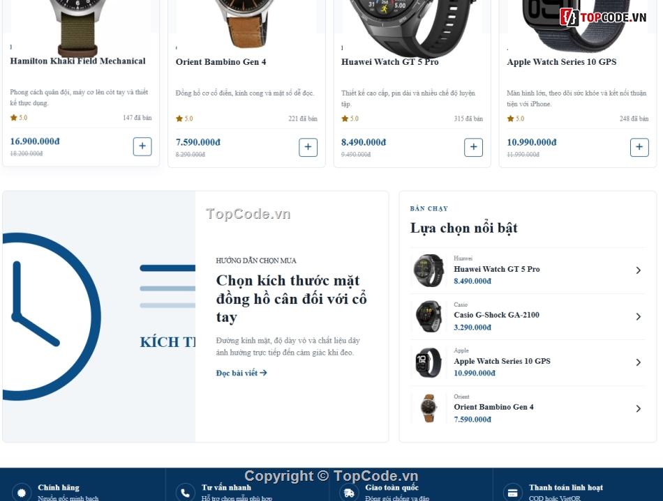 bán website,web bán đồng hồ,website